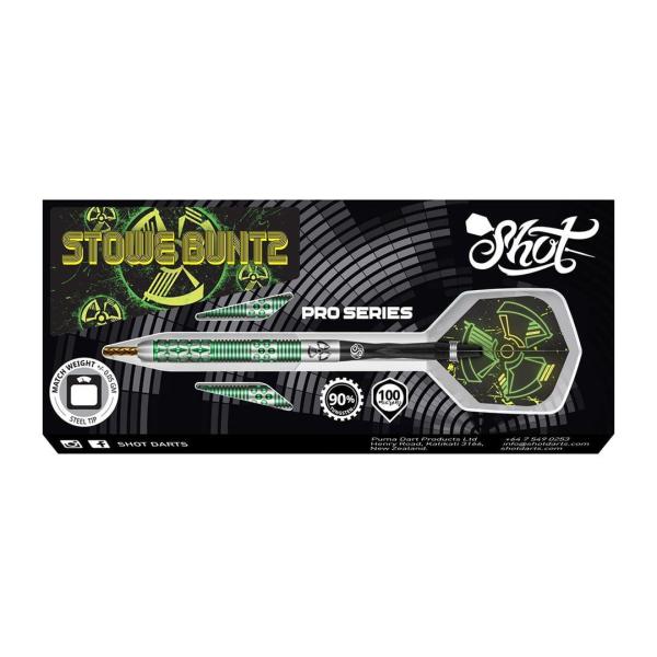 Shot Pro Series Stowe Buntz 2.0 Steeldarts Verpackung